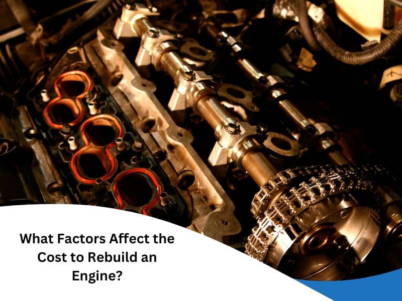 Close-up of an uncovered engine, highlighting the components involved in the cost to rebuild engine process.